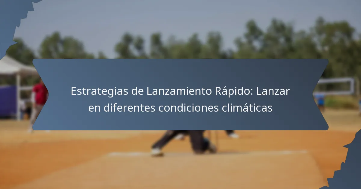 Estrategias de Lanzamiento Rápido: Lanzar en diferentes condiciones climáticas